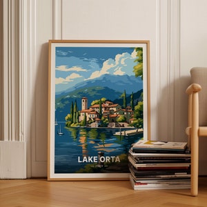 Lake Orta Italy Travel Poster, Artistic Wall Decor for Home and Office, Unique Art Lover Gift Idea, C20-983
