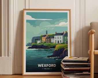 Wexford Ireland Travel Poster, County Wexford Coastal Art, C20-1092