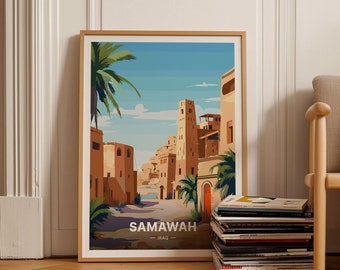 Samawah Iraq Vintage Travel Poster, Middle East Wall Art, C20-977