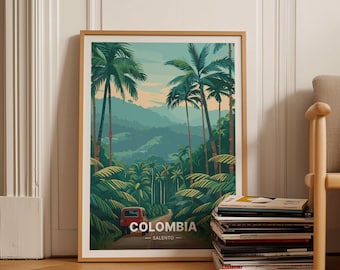 Valle de Cocora, Salento Colombia Travel Poster, Wanderlust Wall Art, Adventure Decor, C20-1526