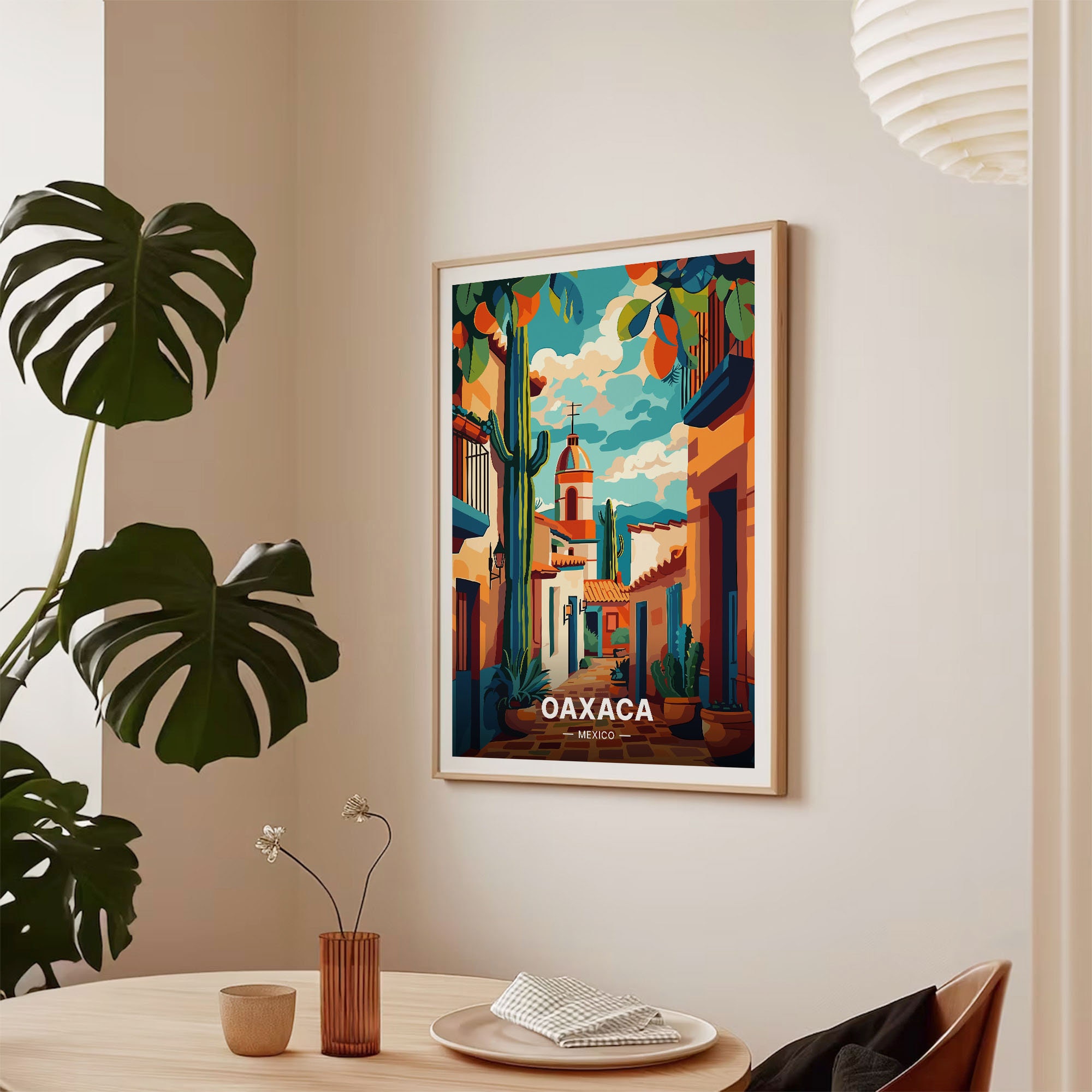 Oaxaca Mexico Travel Poster, Colorful Destination Wall Art, C20