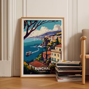 Funchal, Portugal Travel Poster, Artistic Wall Art, Perfect Gift for Travel Enthusiasts, Home and Office Decor, C20-1421