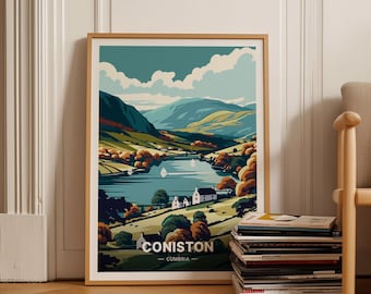 Coniston Travel Poster, Vintage Style Wall Art, Home Decor, Gift for Travel Enthusiasts, Art Lovers Decor, C20-643