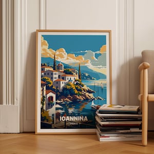 Ioannina Greece Travel Poster, Scenic Greek Landscape Wall Art, Home Decor, Gift for Travel Enthusiasts, C20-1467