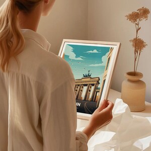 Berlin Travel Poster, Germany Cityscape Art on Matte Paper image 9