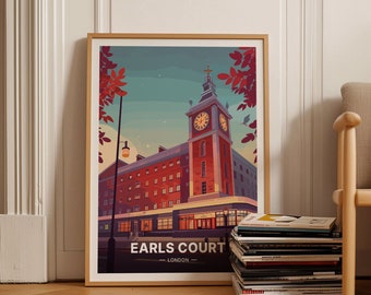 Earls Court London Art Print, Vintage Travel Poster, C20-1687