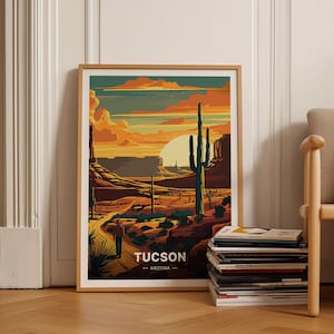 Tucson Travel Poster, Vibrant Wall Art, Unique Home Decor, Ideal for Anniversary or Birthday Gift, C20-413