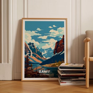 Banff National Park Poster, Canadian Rockies Travel Art, Nature Inspired Home Decor, Perfect Gift for Travel Enthusiasts, C20-498