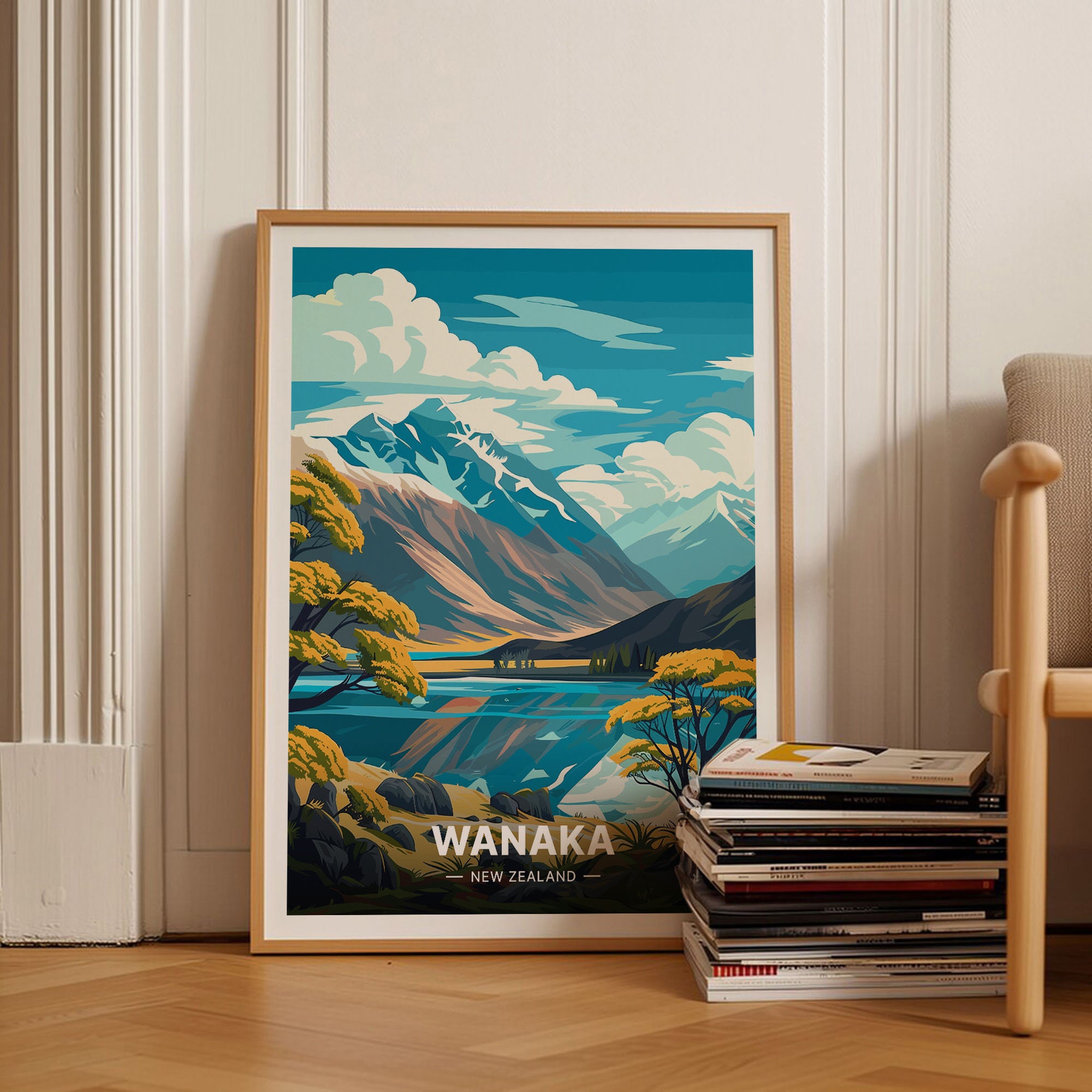 Wanaka New Zealand Poster, Scenic Mountain Lake Art, C20-1429 - Etsy
