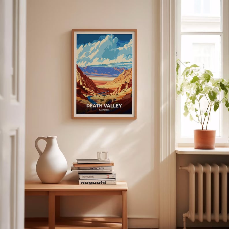 Death Valley National Park Travel Poster, California Landscape Art, C20-1268 afbeelding 4