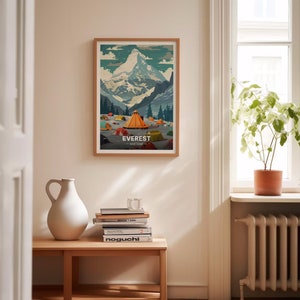 Mount Everest Art Print, Adventure Travel Poster, Nepal Trekking Decor, C20-1021 image 4