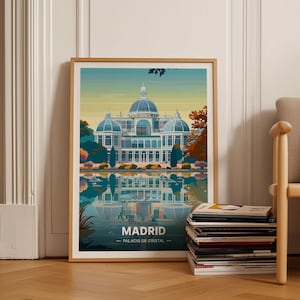 Cartazes de viagens de Madri e Barcelona, arte da Europa Espanha, decoração de parede do Palácio de Cristal, presente de inauguração com tema de viagem, C20-406