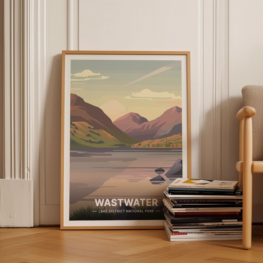 Lake District Travel Poster Scafell Pike Hiking Wasdale Valley Art lake-district-travel-poster-scafell-pike-hiking-wasdale-valley-art