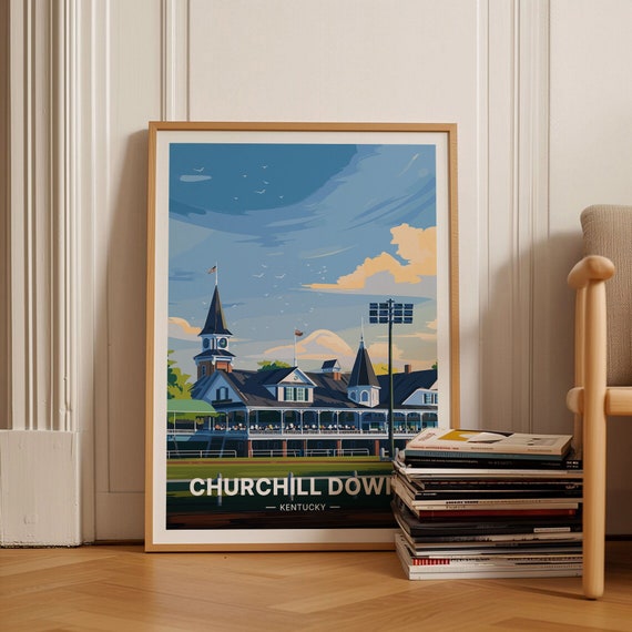 Churchill Downs Art Print, Kentucky Horse Racing Travel Poster, C20-1002