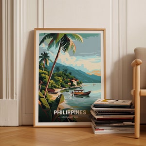 Philippines Travel Poster, Wall Art for Home & Office, Scenic Landscape Illustration, Unique Gift Idea, C20-338