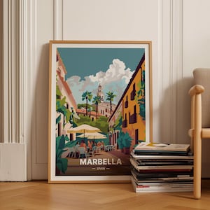 Marbella Spain Travel Poster, Vintage-Inspired Wall Art, Perfect for Home Decor and Office Decoration, C20-1708