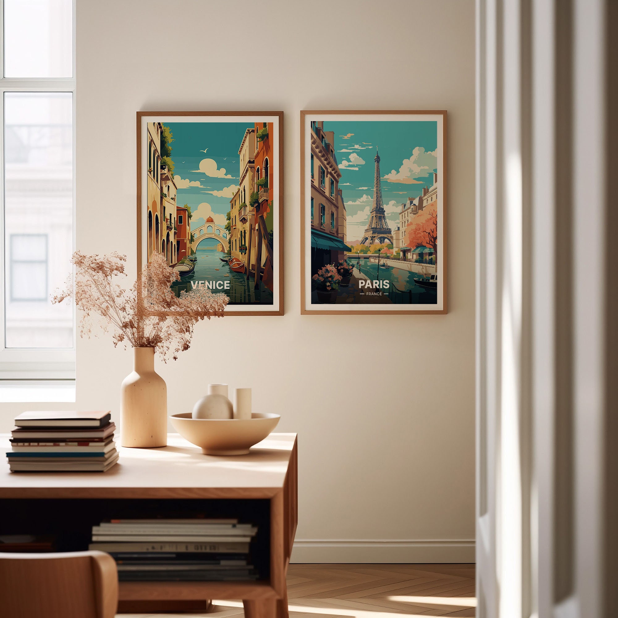 Paris Travel Poster, France Wall Art, Home Decor for Art