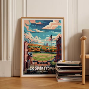 Cooperstown New York Travel Poster, Vintage Style Wall Art, Home Decor, Unique Gift for Travelers & Art Enthusiasts, C20-1181