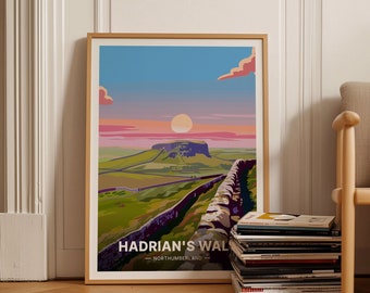 Hadrian's Wall Sunset Art Print, Northumberland National Park, C20-1612