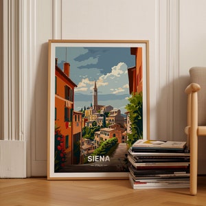 Poster di viaggio Siena, Italia, arte da parete classica, ideale per l’arredamento della casa, regalo unico di compleanno o anniversario, C20-1967