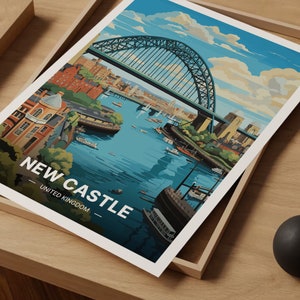 Newcastle Travel Poster, United Kingdom Cityscape Art, Unique Wedding & Birthday Gift Idea, Personalized Home Decor, C20-48 image 5