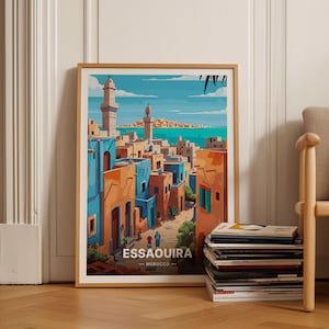 Essaouira Morocco Travel Poster, Wanderlust Art, Home Decor, Unique Birthday or Wedding Gift Idea, C20-816