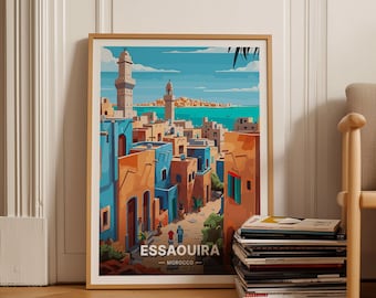 Essaouira Morocco Travel Poster, Coastal City Art, C20-816