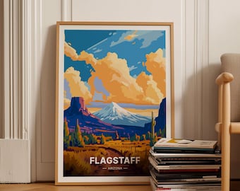 Flagstaff Arizona Travel Poster, Scenic Landscape Wall Art