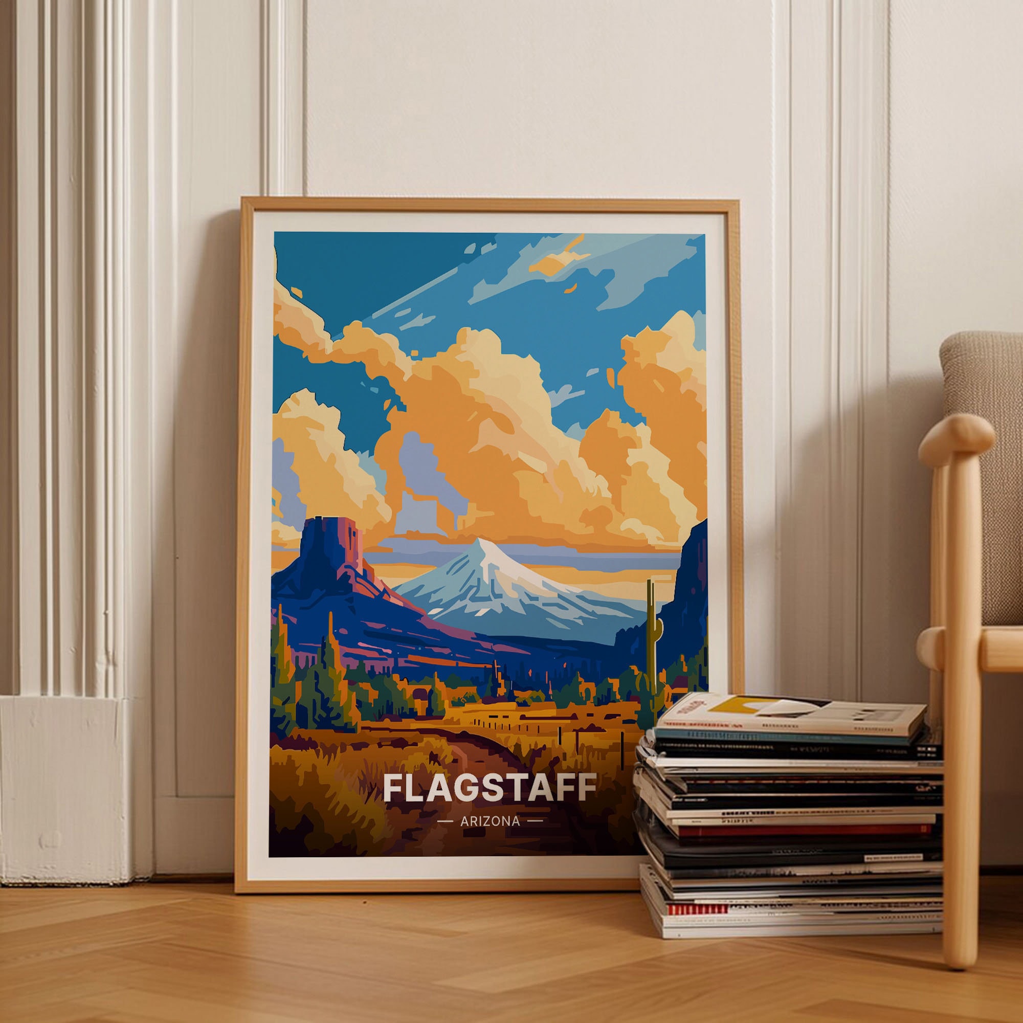 【洋書】Alianza: The MAC & Retna / ウォールアート Flagstaff Arizona Travel Poster, Scenic Landscape Wall Art