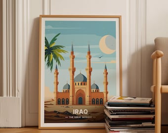 Iraq Mosque Vintage Travel Poster, C20-122