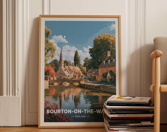 Bourton-on-the-Water Poster, England Travel Art, Home Decor, Wall Art, Gift for Travelers, Cotswolds Scenery