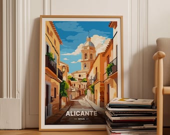 Alicante Spain Travel Poster, Scenic Landscape Wall Art, C20-400