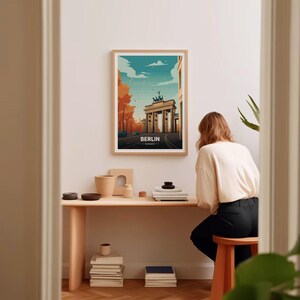 Berlin Travel Poster, Germany Cityscape Art on Matte Paper image 8