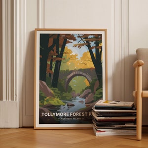 Tollymore Forest Park Poster, Nordirland Landschaft, Mourne Mountains Kunst, Reise-Dekor, Natur Wandkunst, C20-1762