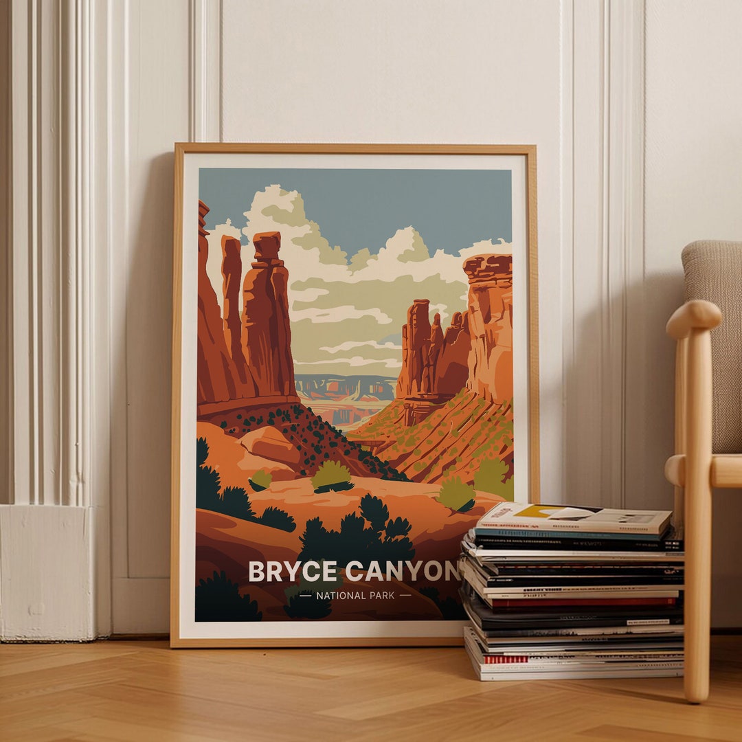 Bryce Canyon National Park Poster, Utah Landscape Travel Wall Art ...