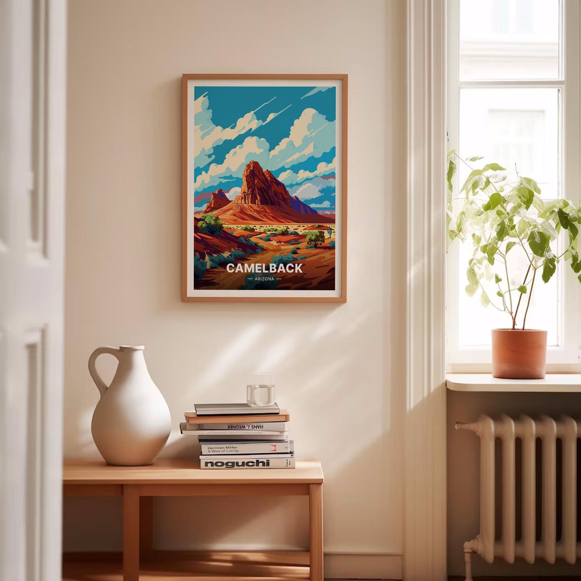 Camelback Mountain Poster, Arizona Travel Art, Scenic Landscape