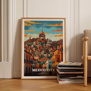 Mexico City Travel Poster, Vibrant Home Decor, Unique Office Artwork, Ideal Wanderlust Gift, C20-950