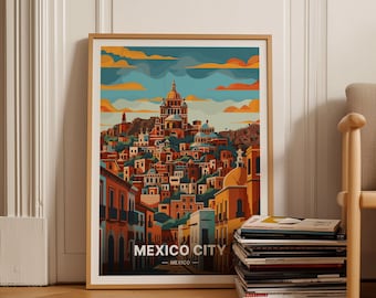 Mexico City Travel Poster, Vibrant Home Decor, Unique Office Artwork, Ideal Wanderlust Gift, C20-950