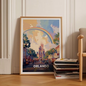 Orlando Travel Poster, Florida Wall Art, Mid Century Modern Decor, Eclectic Home Styling, Trendy Travel Prints, C20-146