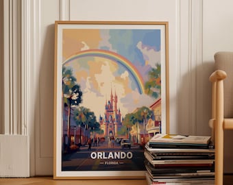 Orlando Travel Poster, Florida Wall Art, Mid Century Modern Decor, Eclectic Home Styling, Trendy Travel Prints, C20-146