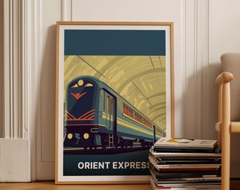 Orient Express Travel Poster: Art Deco Style, London to Paris