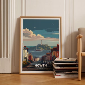 Howth Dublin Ireland Travel Poster, Vintage-Inspired Wall Art, Ideal for Home & Office Decor, Unique Travel Gift, C20-1844