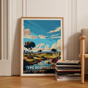 Scottsdale Golf Course Travel Poster, Arizona Landscape Wall Art, Home Office Decor, Gift for Golf Enthusiasts, C20-1120