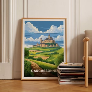 Carcassonne France Travel Poster, Scenic Wall Art for Home Decor, French Landscape Gift for Art Enthusiasts, C20-973