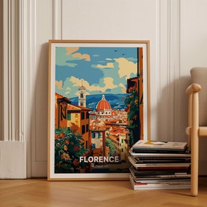 Vintage Florenz Italien Poster, Reise-Wand-Kunst, italienisches Stadtbild-Dekor, Geschenk für Reisende, Haus- und Bürodekoration, C20-322