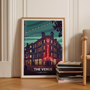 London Nightlife Travel Poster, South East London Club Scene, DJ & Live Music Events, Rave Art, Architectural Illustration, C20-1700