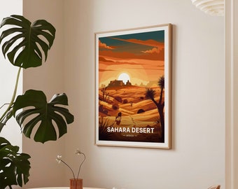 100台限定品★外幕2枚　Field SAHARA×Nature Arts Sahara Desert Travel Poster, African Landscape Art, C20-1107 - Etsy