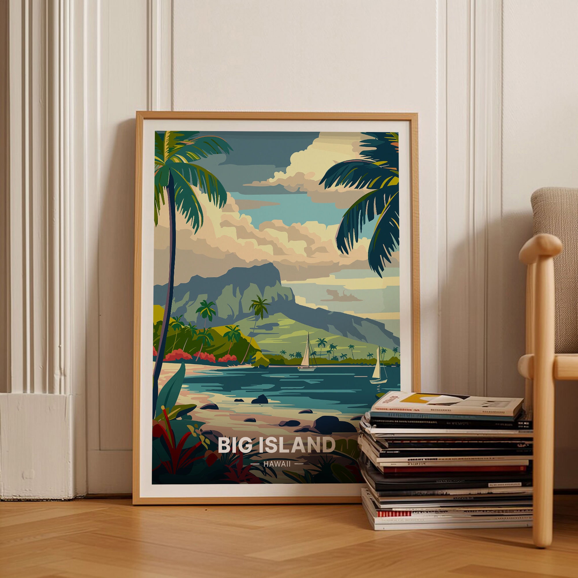 Hawaii Big Island Travel Poster, Home & Office Wall Art, Perfect
