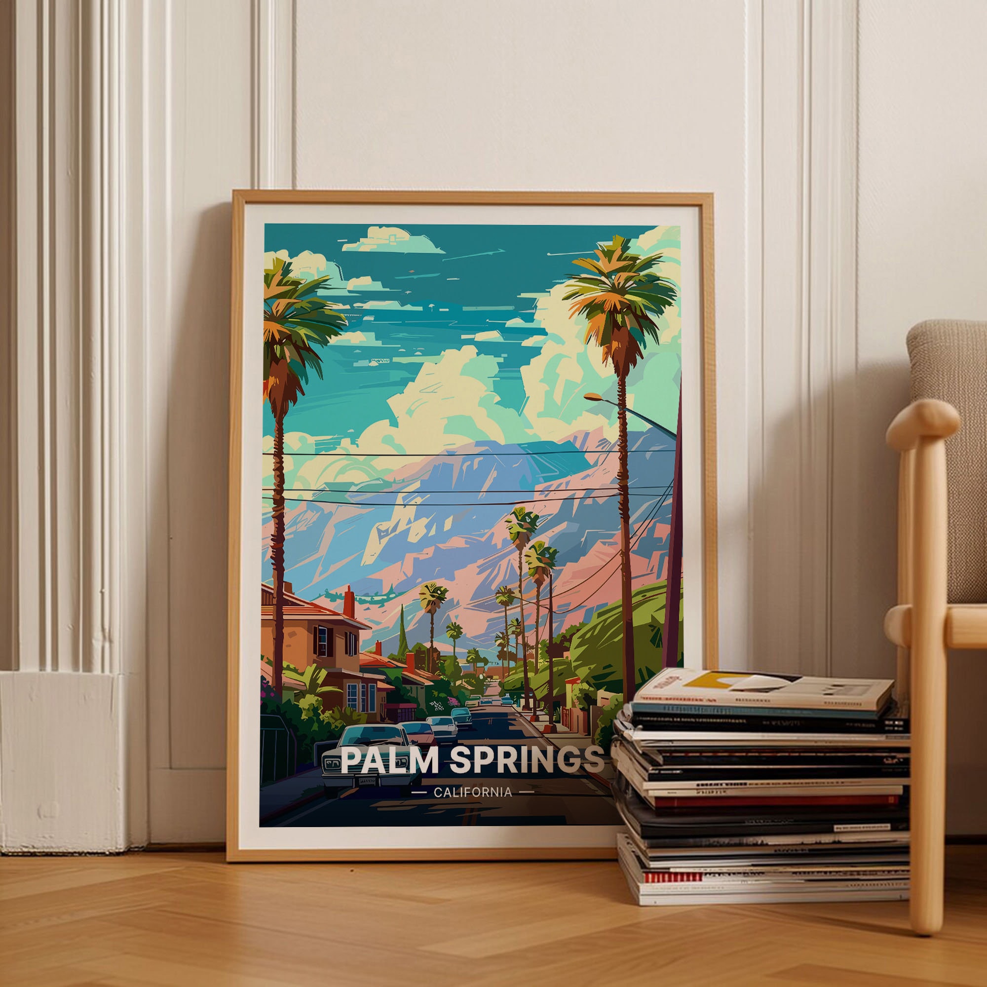 Palm Springs Travel Poster, Retro California Art Print, C20-356 - Etsy