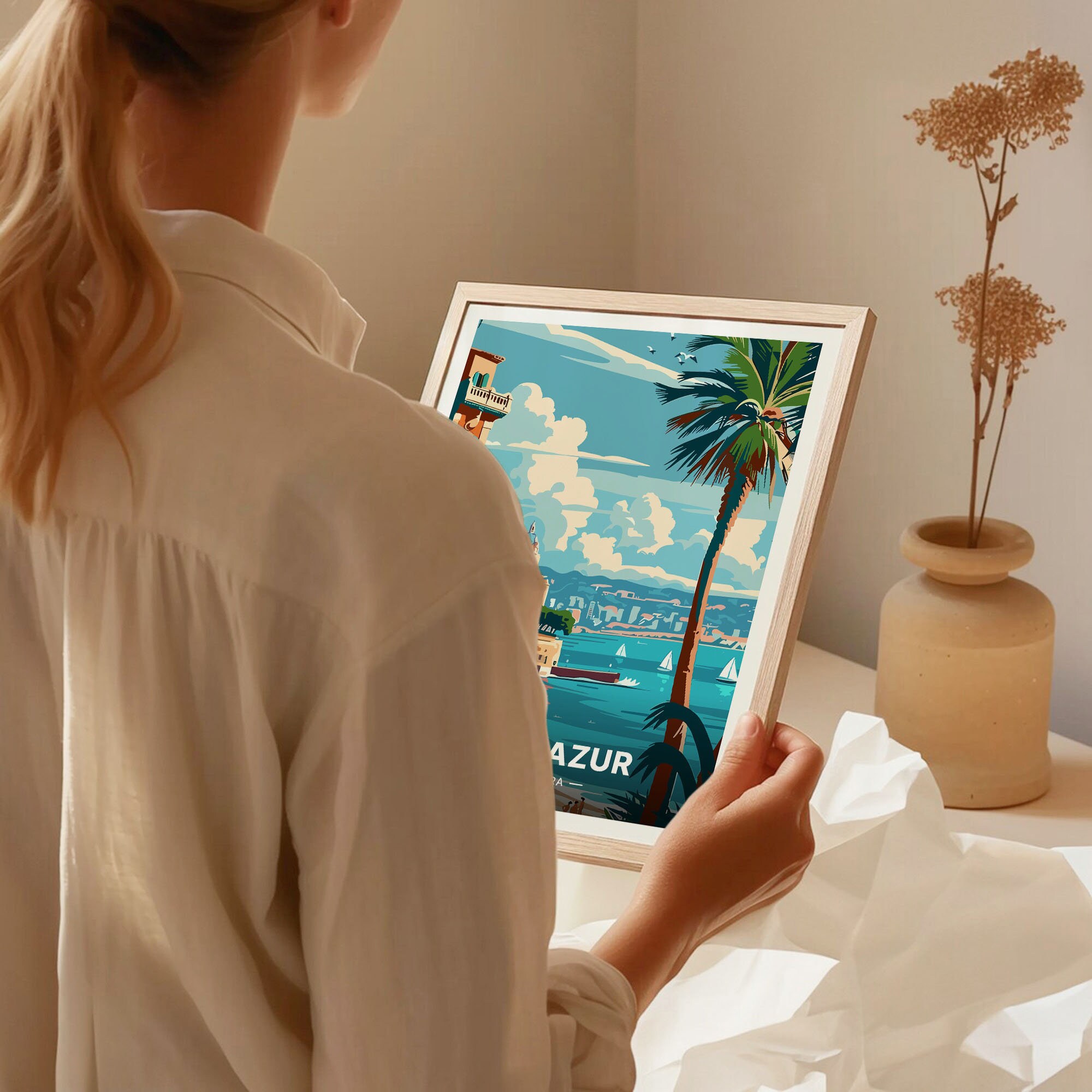 Cote D'azur Travel Poster, French Riviera Wall Art, C20-1034 - Etsy
